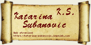 Katarina Subanović vizit kartica